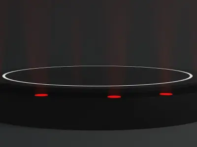 Product stand with red spot lights and led white strip 3D model