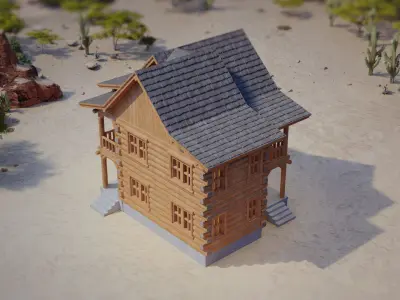 Model Railway HO Scale Wooden Cottage for miniatures and models 3D print model