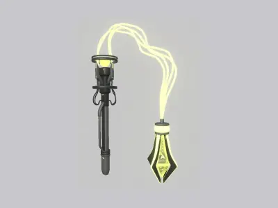 SciFi Flail A05 Black Yellow - Sci Fi Weapon Design Low-poly 3D model