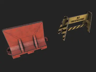 Barriers Pack Low-poly 3D model