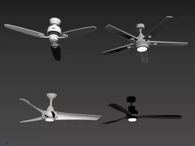 Modern Minimalist Ceiling Fan Set 3D model