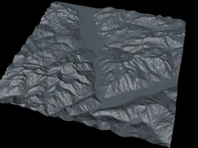 High Poly Untextured Terrain Package 3D model