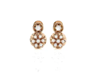 Flower Light wt Pendant Earrings Set 3dm stl obj mtl gltf glb  3D print model