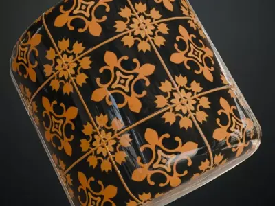 Gothic Floral Decorative Ceramic Tiles PBR Seamless Texture