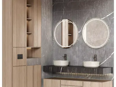 Bathroom furniture 005 in a modern minimalist style 3D model