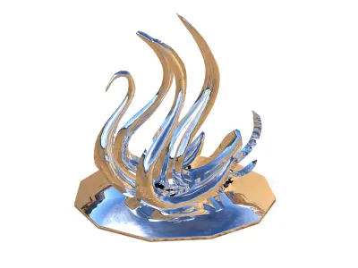 Swan sculpture milystatue Low-poly 3D model