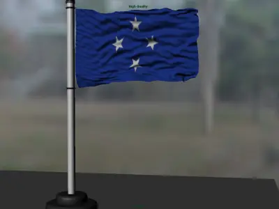 Federated States of Micronesia flag 3D model