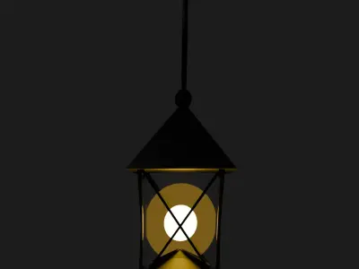 Antique Hanging Lantern - Low Poly 3D Model 3D model
