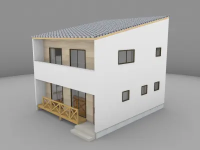 House model for background 13 Low-poly 3D model