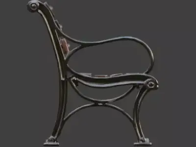 Urban Street Bench 3D Model Low-poly 3D model