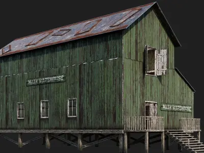 37-38-39-40 - Farm Buildings 4K PBR GameReady Low-poly 3D model