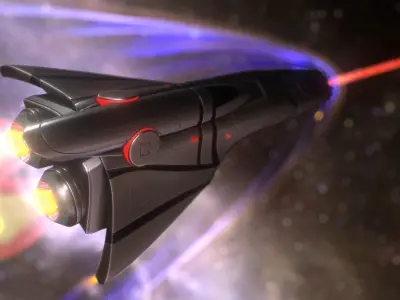 Spaceship - Keeper - Rigged and Animated Version Low-poly 3D model