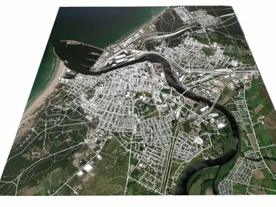 Cityscape Ventspils Latvia 3D model
