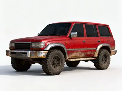 Realistic Red SUV 3D Model 3D Model Low-poly 3D model