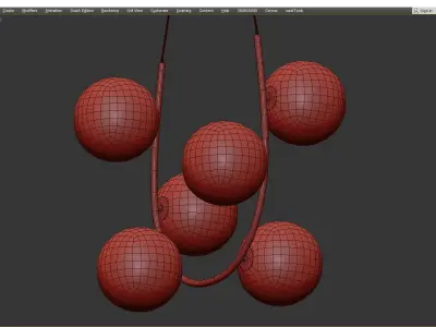 Marcan 6 Ball Chandelier Black Low-poly 3D model