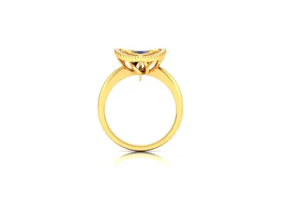 Women Solitaire Pear Stone Ring 3dm stl obj fbx Render Details 3D print model