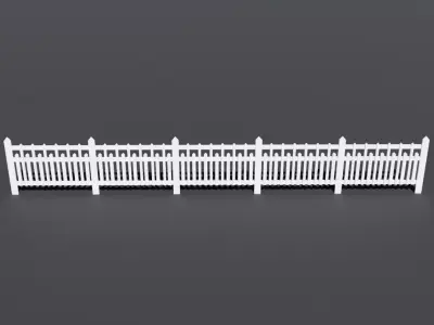 STRAIGHT PICKET FENCE VARIATION FOR DIORAMA SCALE 1-87 and 1-1 3D print model