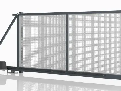 Aluminum Electric Sliding Gate - Model 5 - 3D model
