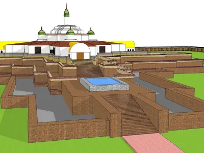 Conceptual Model of Paharpur Buddhist Temple Bangladesh  3D model