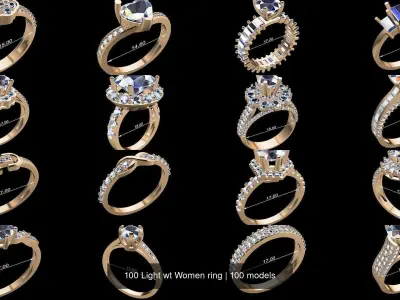 100 Light wt Women ring 3D Model Pack