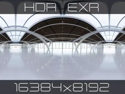 HDRI - Exhibition Hall Interior 2 - 16384x8192 Texture