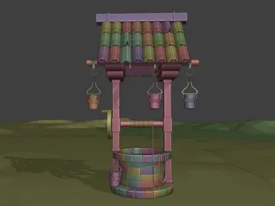 Pozo de Agua Low-poly 3D model