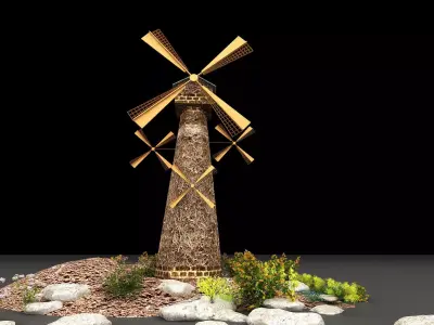 Windmill architecture 3D model