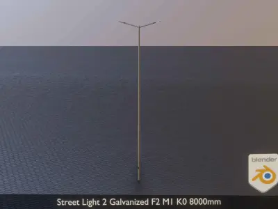 Street Light 2 Galvanized F2 M1 K0 8000mm Low-poly 3D model