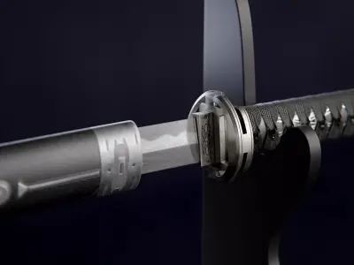 Katana Sword Sci Fi Design Low-poly 3D model