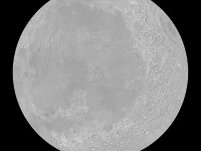 8K Moon with 3 materials low poly Low-poly 3D model