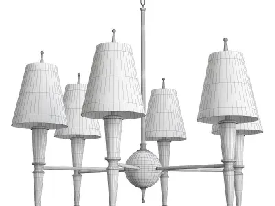 VERSAILLES CHANDELIER WITH PAINTED SHADE Low-poly 3D model