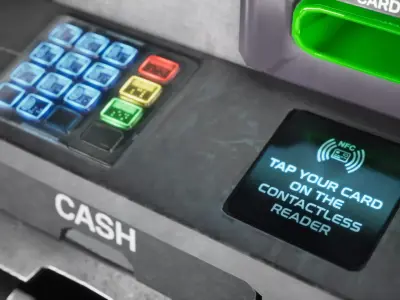 Sci-Fi Futuristic Cyberpunk ATM Low-poly 3D model