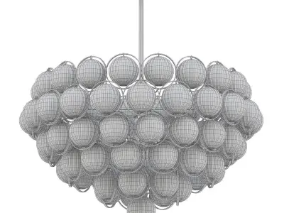 PARLOR chandelier with clear glass balls and gold finish 3D model