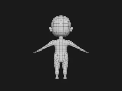 CHARACTER BOY BASE MESH RIGGED Low-poly 3D model