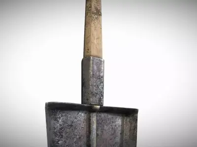 Used Shovel Low-poly 3D model