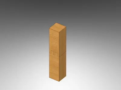Kakushi Mechiire - Classical Japanese Wood Joint Free 3D model