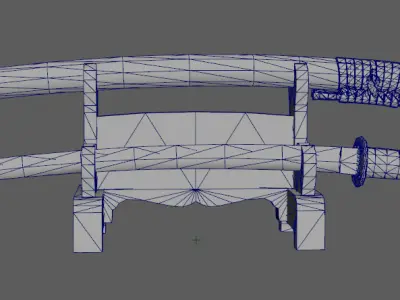 Samurai Katana Low-poly 3D model