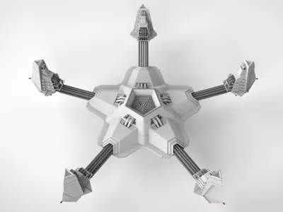 sci-fi antenna 3D model