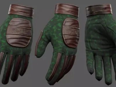 Gloves military combat soldier armor scifi fantasy  Low-poly 3D model