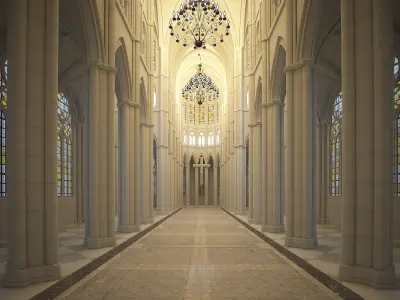 Church Interior 01 3D model