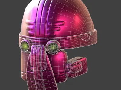 Gas mask helmet 3d model scifi Low-poly  Low-poly 3D model 297