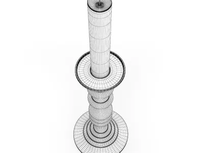 Chrome Candlestick 3D model