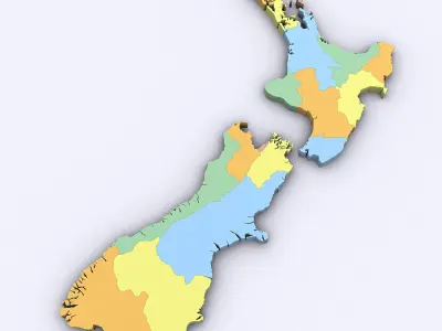 Map of New Zealand 3D model