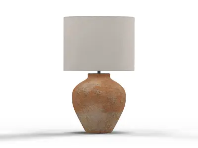 Corfu Terracotta Table Lamp Drum Shade 3D model