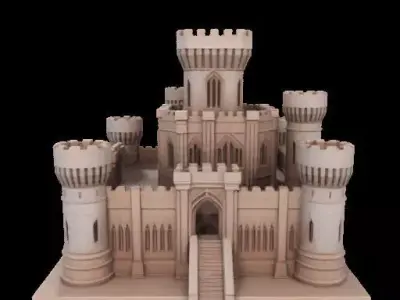 Architectural Medieval Castle Model 3D print model