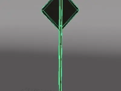 Crosswalk Sign 3D model Low-Poly Low-poly 3D model