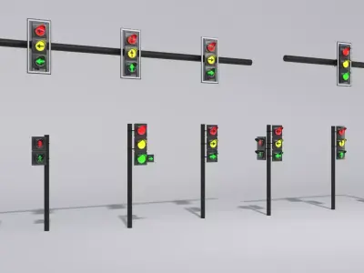 Polish Traffic Lights 3D models PL Low-poly 3D model