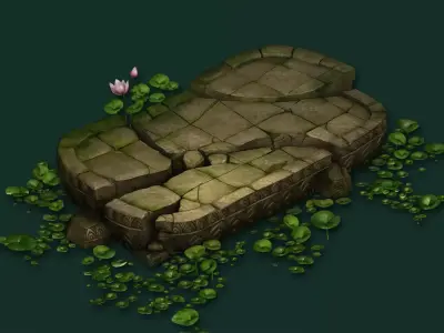 Game Model - Kapya Buddha Forest Big Lotus Block 3D model