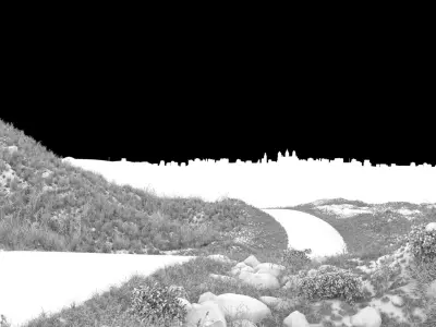 Outdoor night road 3D model