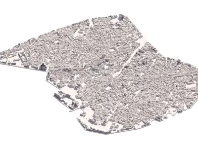 Madrid Centro - Detailed 3D City Model - LOD2 3D Printing Ready 3D model